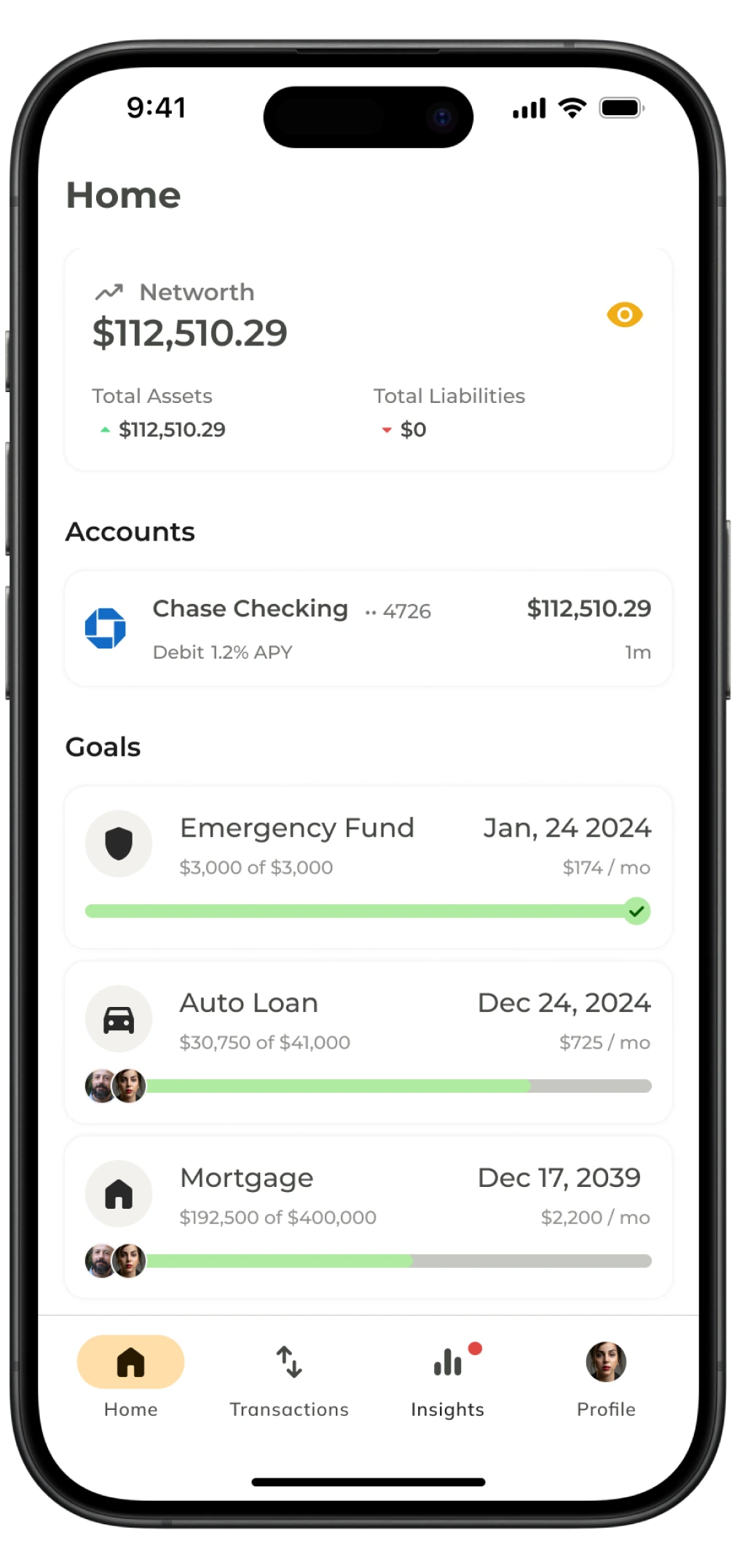 Savi savings goals dashboard with milestone progress