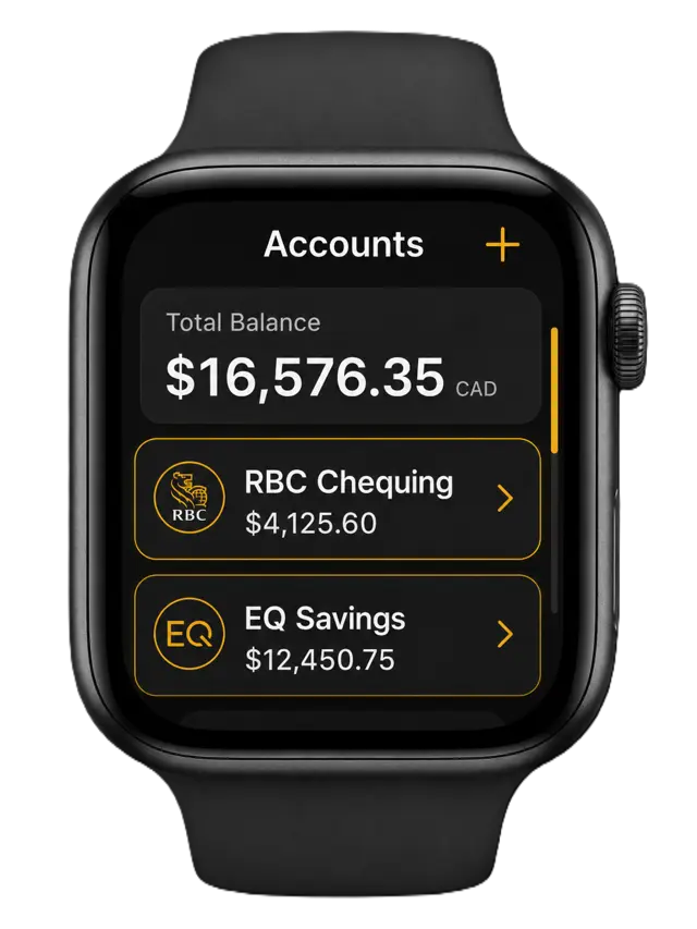 Accounts screen